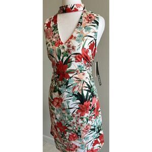 Y2K XOXO 90s Floral Dress Cut Out Choker Retro Garden Coastal Hawaiian M New $59